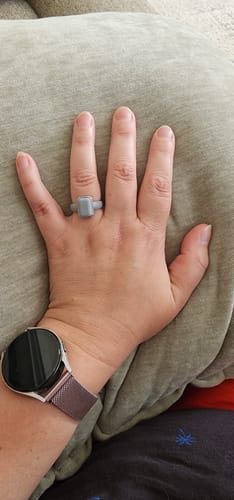 Customer photo review of Emerald Collection- Silicone Rings with Metal Frame - Patented Design