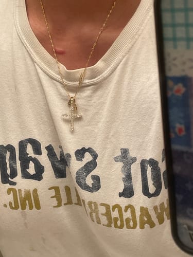 Customer photo review of Sacred Cross Necklace