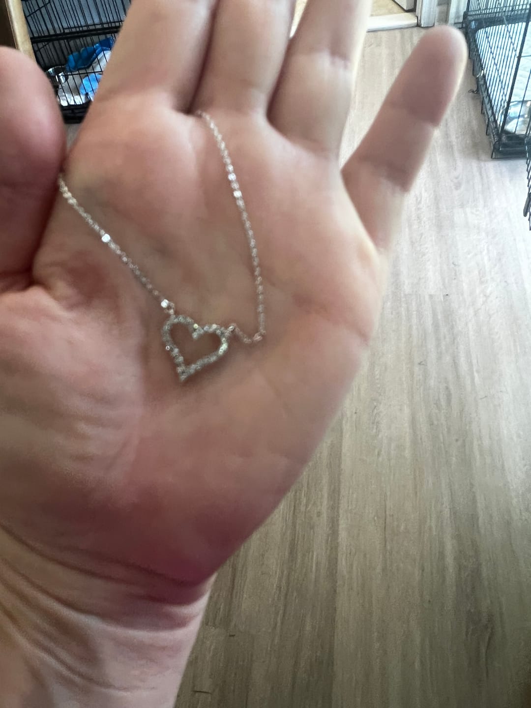 Customer photo review of Bristol 18k White Gold Plated Heart Necklace with Swarovski Crystals