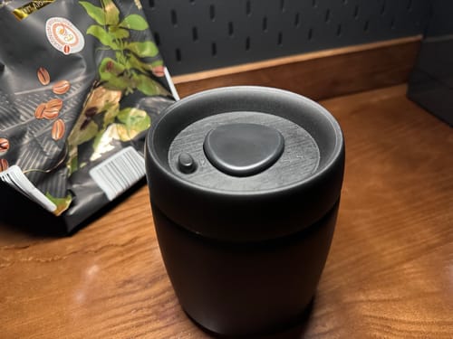 Customer photo review of Black Coffee Bean Storage Canister
