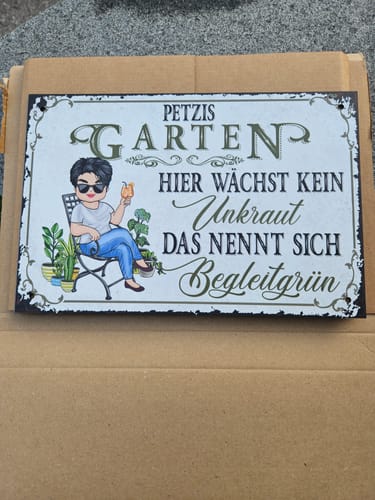 Customer photo review of Personalisiertes Gartenschild mit Namen Anpassbar