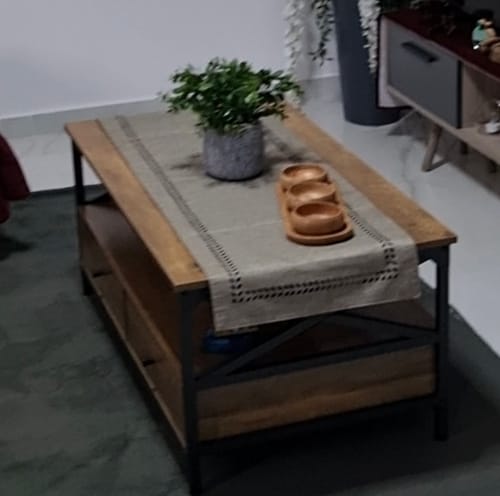 Customer photo review of Τραπεζάκι Σαλονιού Τραπέζι Σαλονιού Vintage Τραπέζι Καναπέ με Συρτάρια Καφέ Καρυδιά LC-T201B41