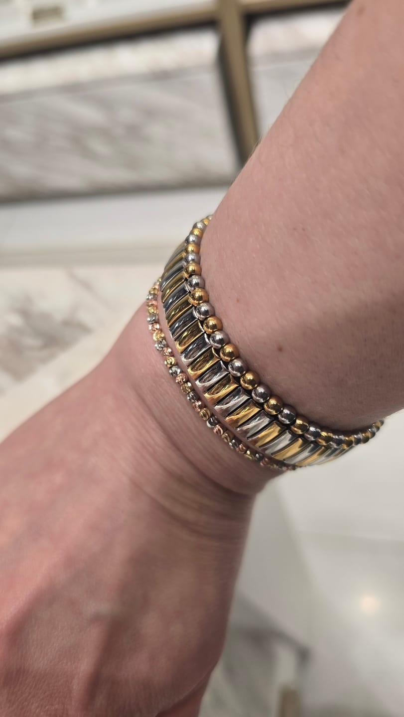Customer photo review of Pulsera Bolitas Combinada Con Textura