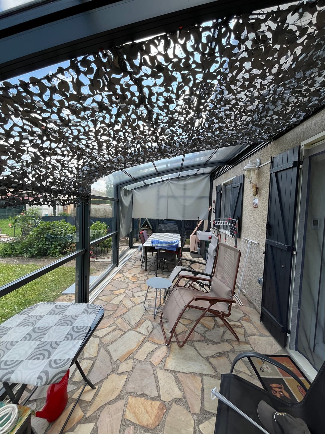 Customer photo review of Gray Camo Netting Sun Shade