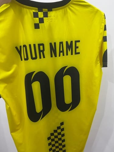 Customer photo review of Custom Navy Classic Striped Personalized Soccer Tops/Sets Jersey