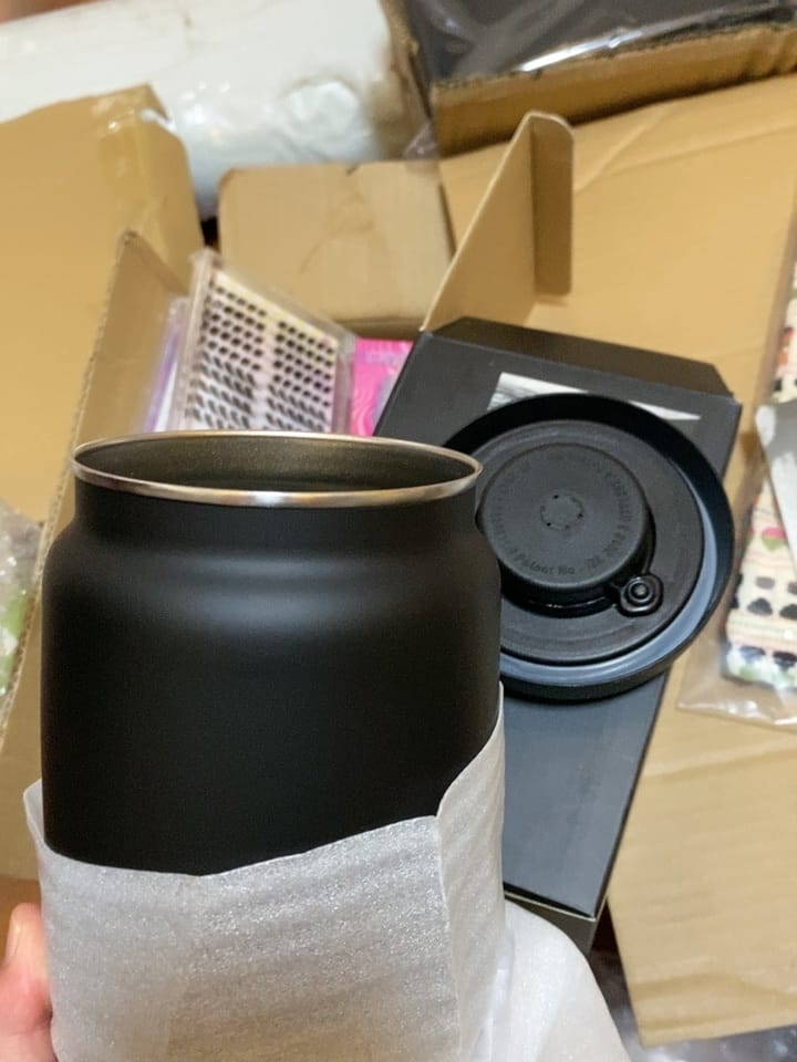 Customer photo review of Black Coffee Bean Storage Canister