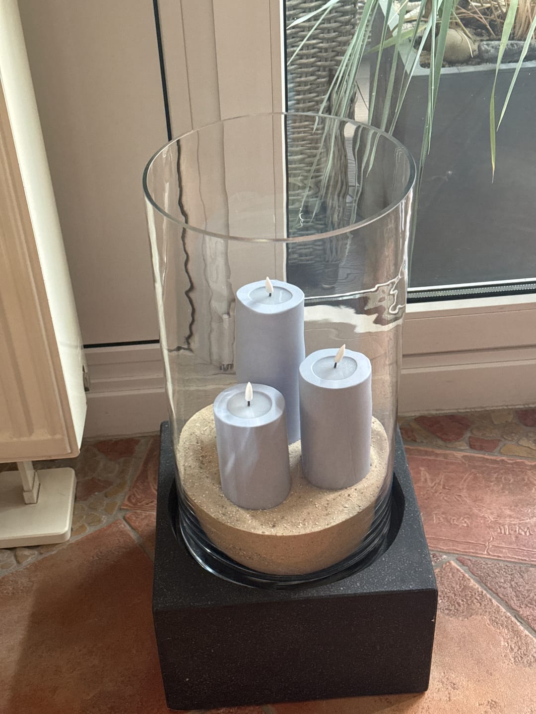 Customer photo review of Udendørs LED Bloklys Ø 7,5 x 10 cm Støvet blå