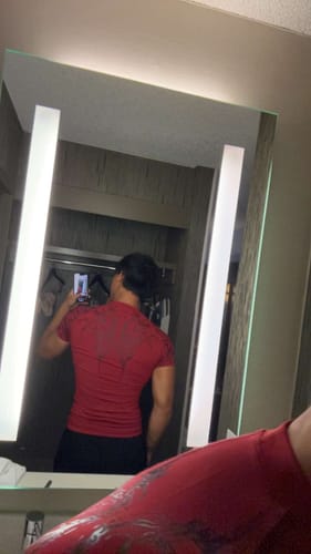 Customer photo review of Void Tech™ Cyber Skeleton Compression [CRIMSON RED]