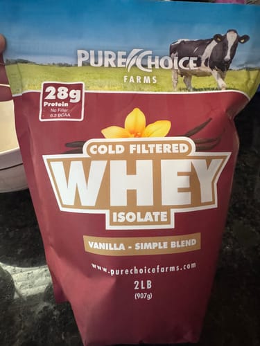 Customer photo review of Whey Protein Isolate with Organic Vanilla