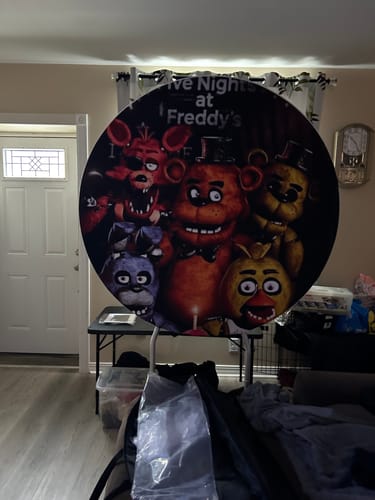 Customer photo review of Party & Hoop Balloon Circle Loop Flower Arch Photo Booth Backdrop Stand
