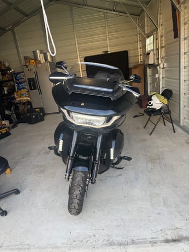 Customer photo review of Color Matched hand guard with LED for Harley Touring & Softails