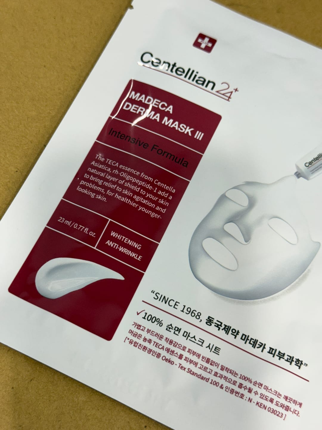 Customer photo review of Madeca derma mask III Intensive Formula 23ml*10p