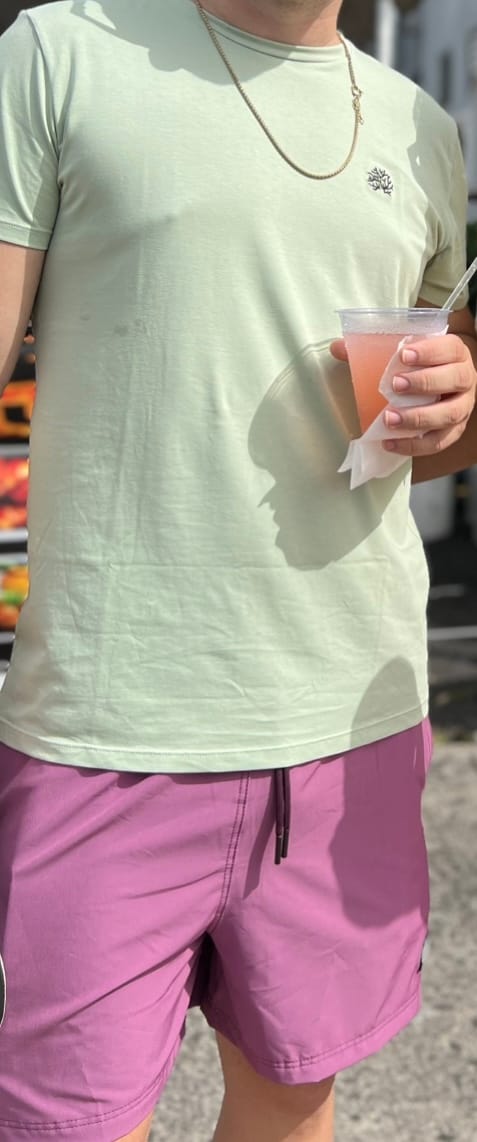 Customer photo review of DARK PINK SWIM SHORT