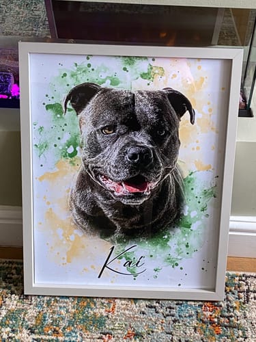 Customer photo review of Your Dog as Watercolor Portrait
