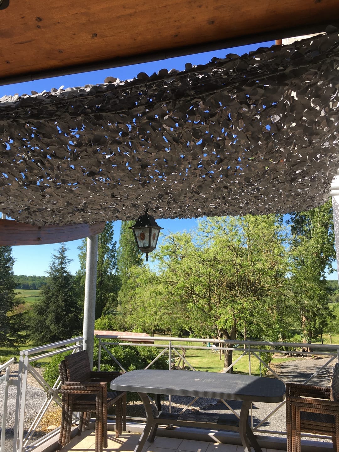Customer photo review of Gray Camo Netting Sun Shade