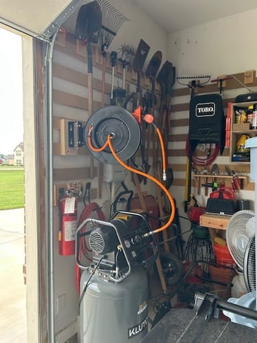 Customer photo review of Retractable Air Hose Reel-Alloy Steel Reel-3/8in 25ft-50ft