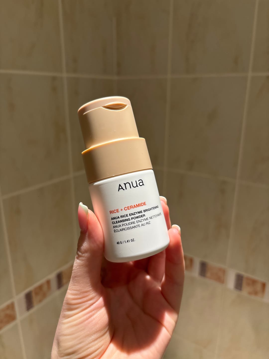 Customer photo review of Enzīmu pūderis ar rīsiem mirdzuma piešķiršanai ādai Anua Rice Enzyme Brightening Cleansing Powder