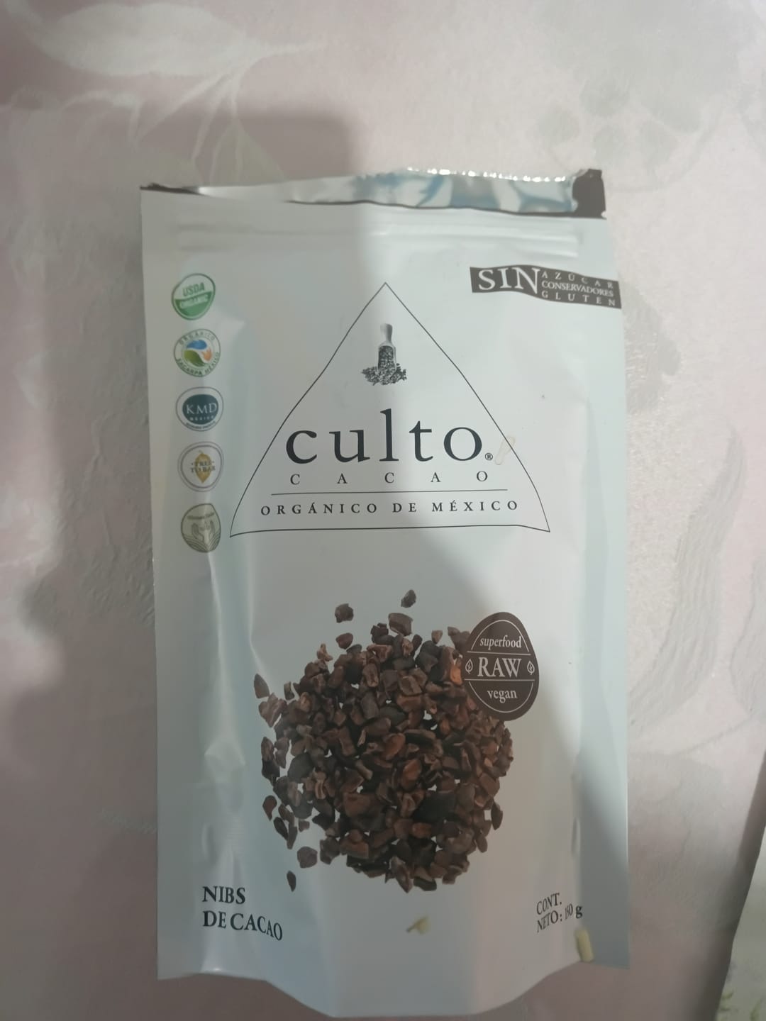 Customer photo review of Chocolate Orgánico Culto Bolsa de Nibs de Cacao 150gr