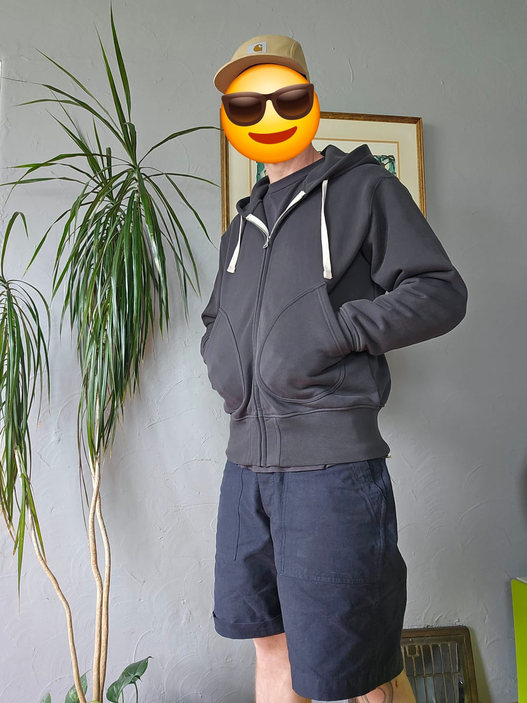 Customer photo review of 17.5 oz Terry Cloth Full-Zip Hoodie - Black