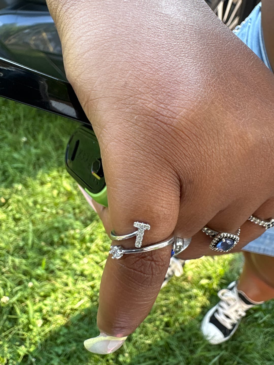 Customer photo review of Initial Sterling Silver Ring
