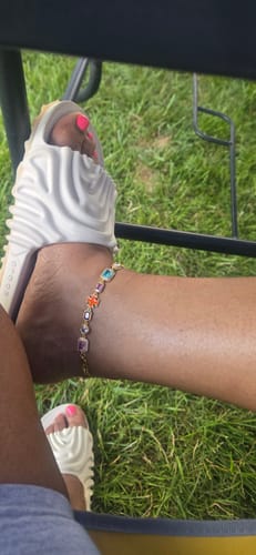 Customer photo review of Solstice Gemstone Anklet