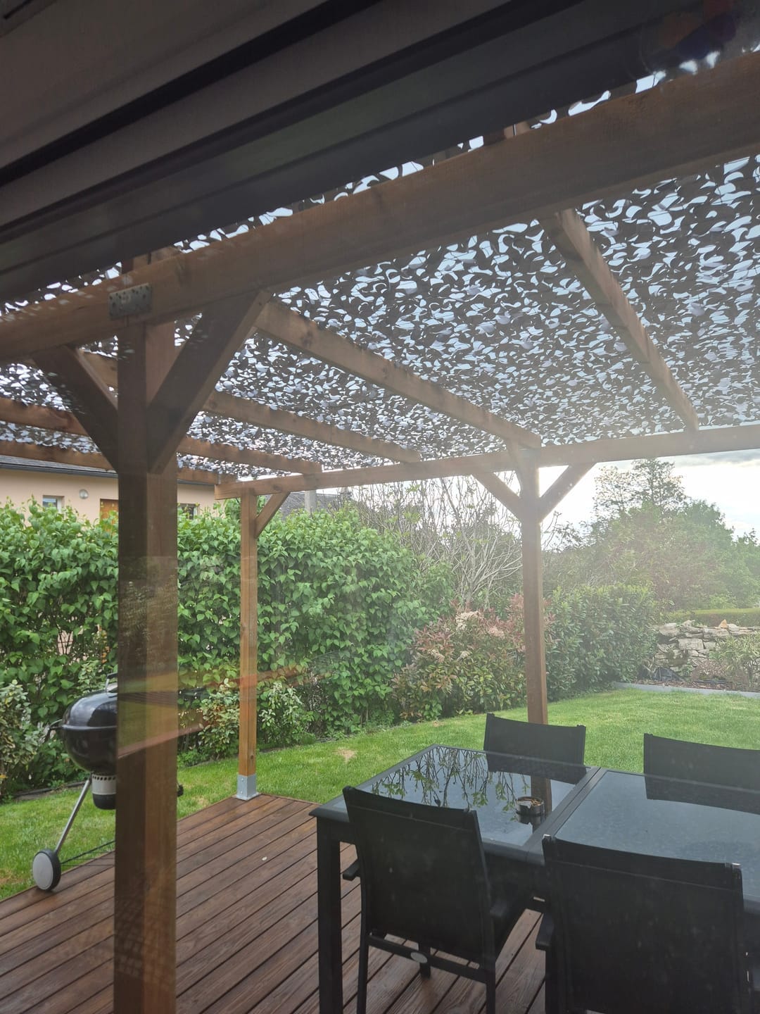 Customer photo review of Gray Camo Netting Sun Shade