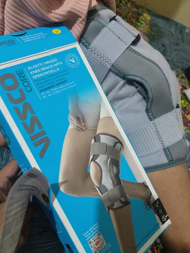 Customer photo review of OA Knee Brace - Open Type (Left/Right) | Offloads the Pressure on the Knee (Grey)