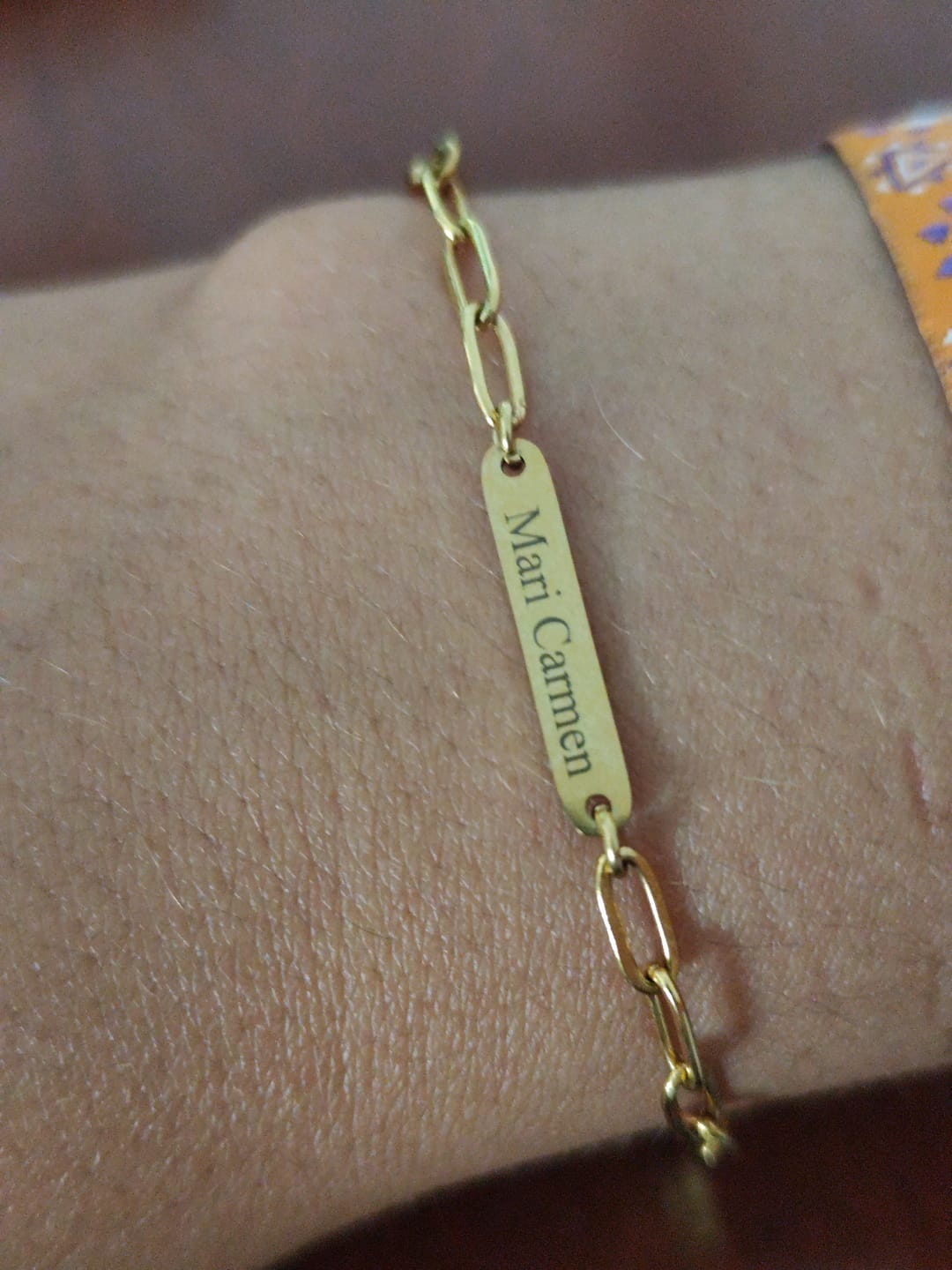 Customer photo review of Pulsera Uniones - Personalizado