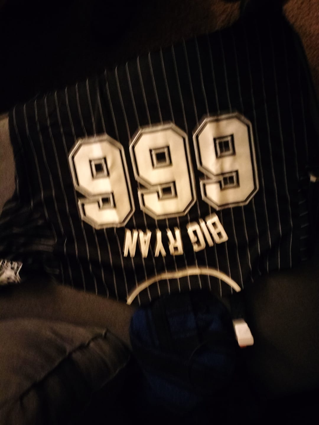 Customer photo review of Custom Black Light Gray Stripe Fashion Design Full Button Authentic Baseball Jersey