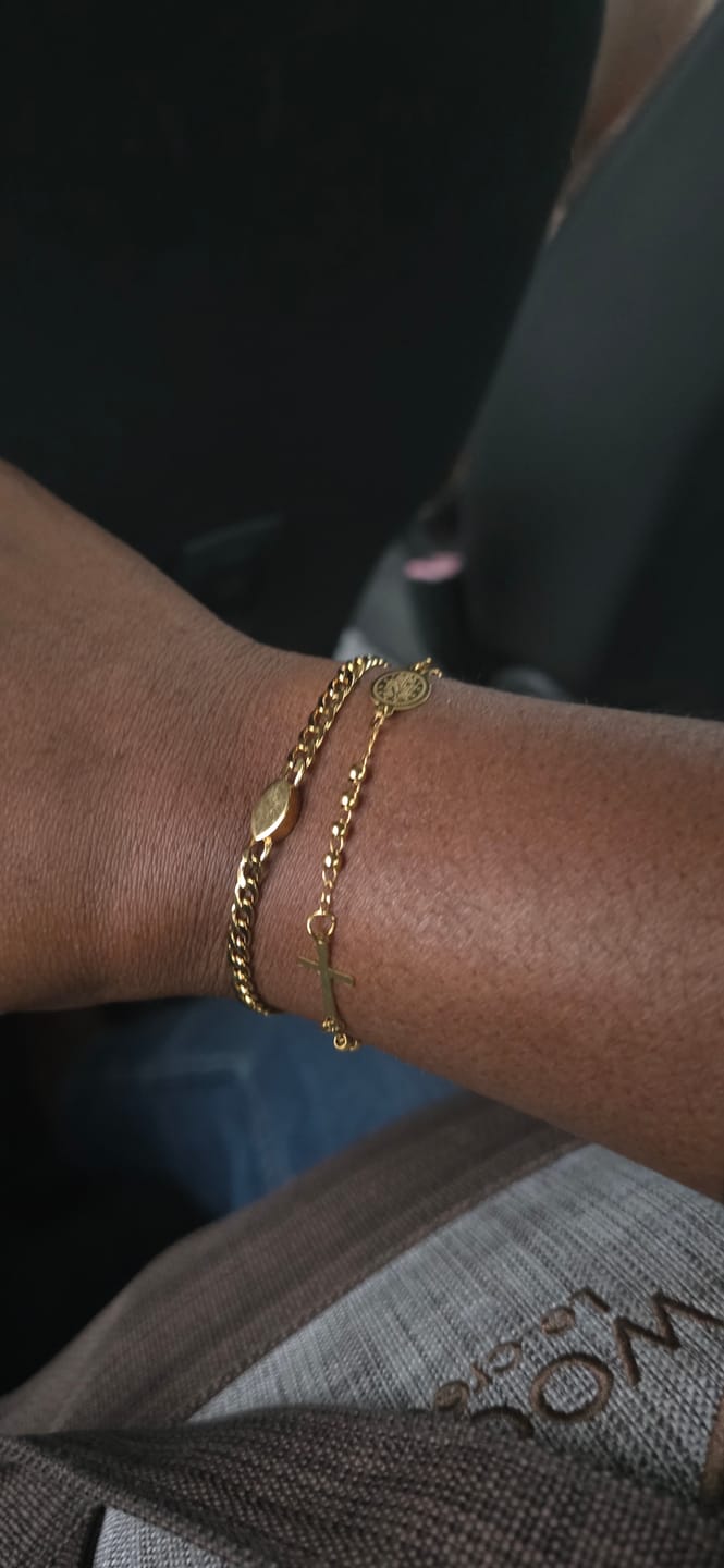 Customer photo review of Bracelet Chapelet Doré