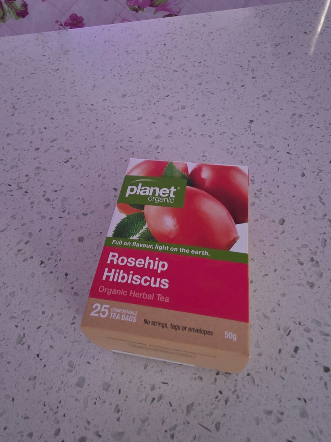 Customer photo review of Rosehip & Hibiscus Tea 25 Tea Bags - Certified Organic