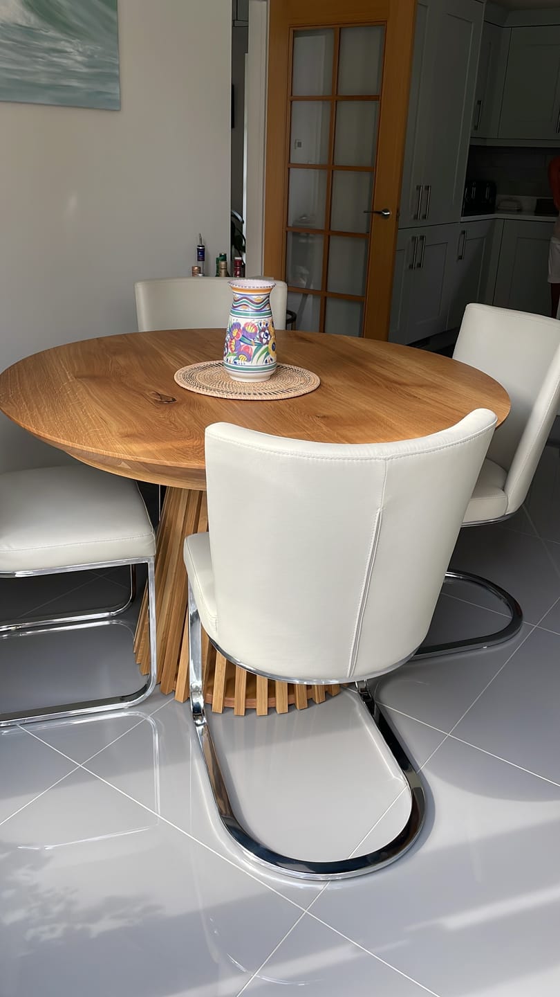 Customer photo review of Vivien Extendable Round Oak Dining Table