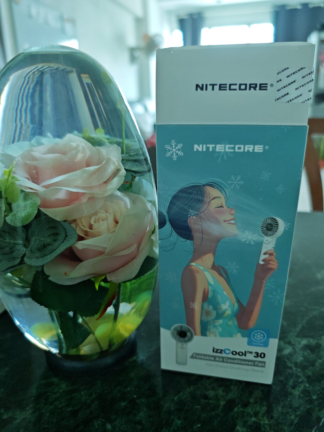 Customer photo review of izzCool 30 (White) - Foldable Air Conditioner Fan (3,500mAh)