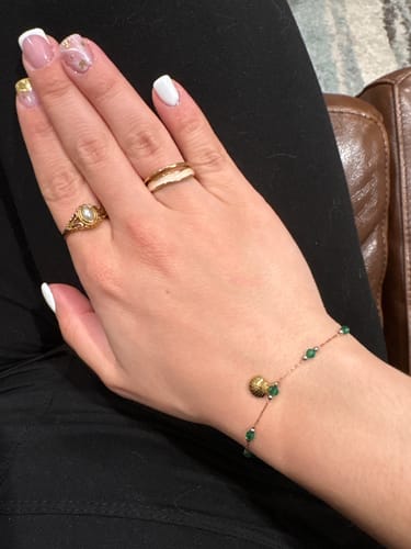 Customer photo review of Nerissa Gold Shell & Green Bead Bracelet