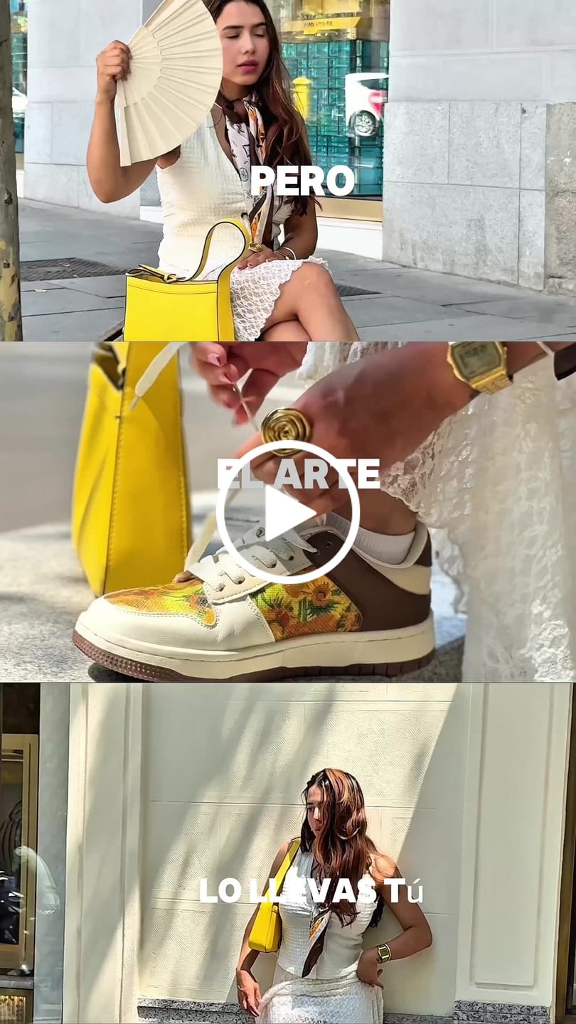 Customer video review of Van Gogh Sunflowers inspired sneakers