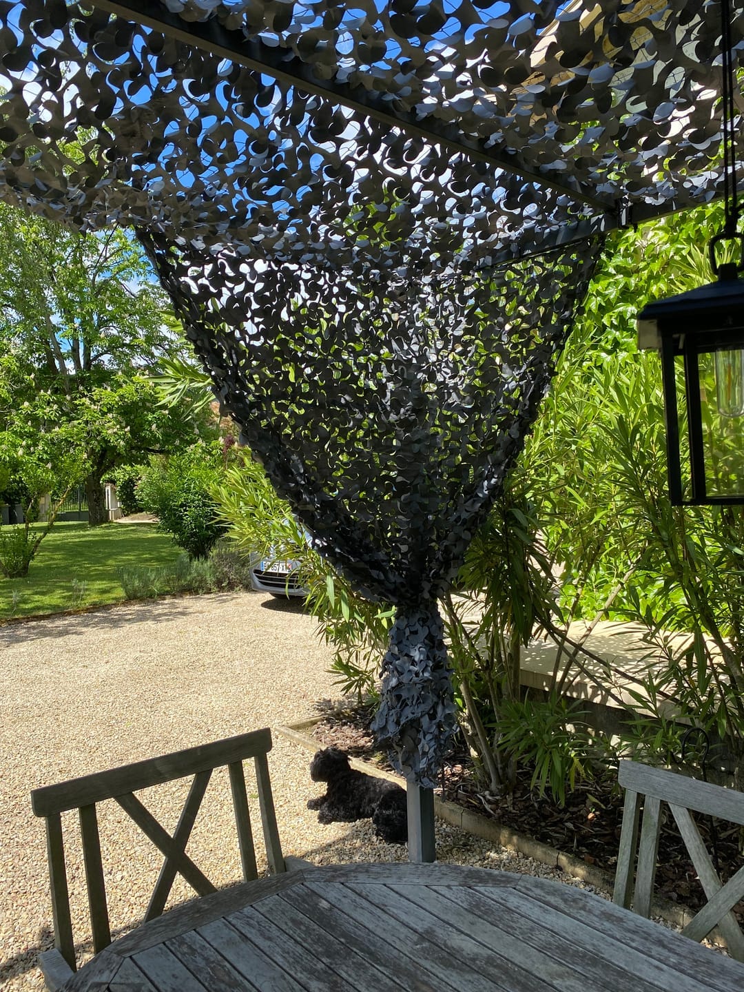 Customer photo review of Gray Camo Netting Sun Shade