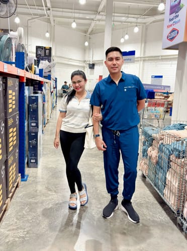 Customer photo review of Zip-Up Polo MoveTech® Scrub Top - Men / Navy