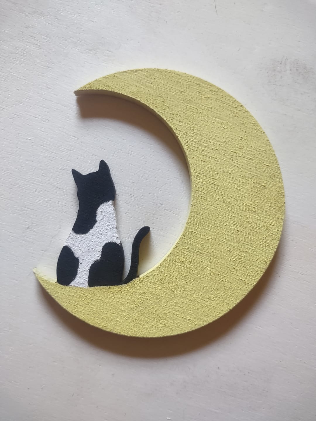 Customer photo review of Unfinished Wood Cat and Moon Silhouette Shape - Craft - up to 46"