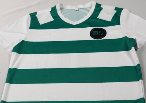 Customer photo review of Custom Navy Classic Striped Personalized Soccer Tops/Sets Jersey