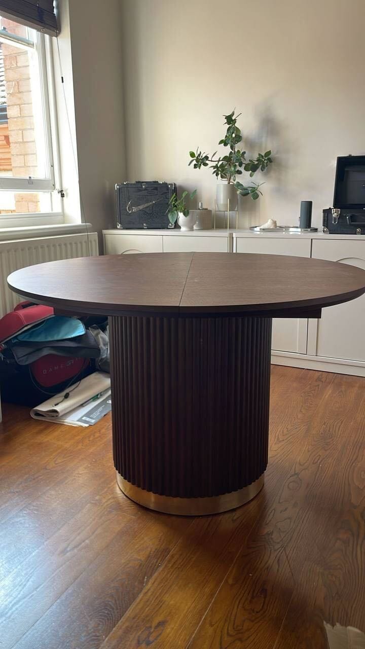 Customer photo review of Chiara Dark Oak Round Dining Table