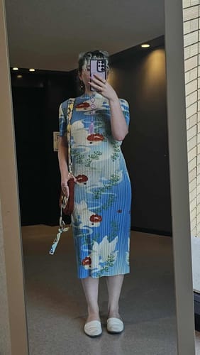 Customer photo review of Chahua Jinyu 茶花金鱼 Camellia Goldfish New Chinese Style Accordion Pleat Qipao