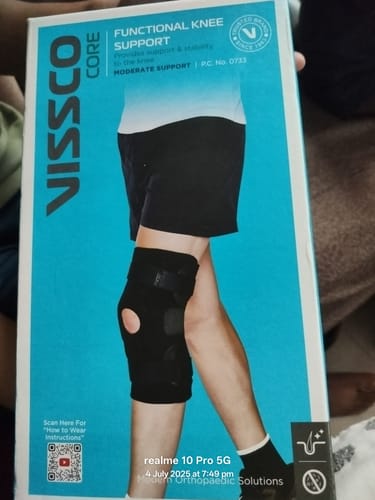 Customer photo review of Functional Knee Support | Provides moderate support & stability to the Knee | Color - Black (Single Piece)