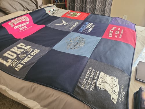 Customer photo review of Classic T-Shirt Blanket