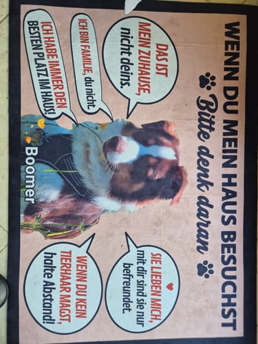 Customer photo review of Begrüßungskomitee - Individuelle Fußmatte