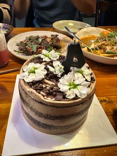 Customer photo review of double chocolate cake