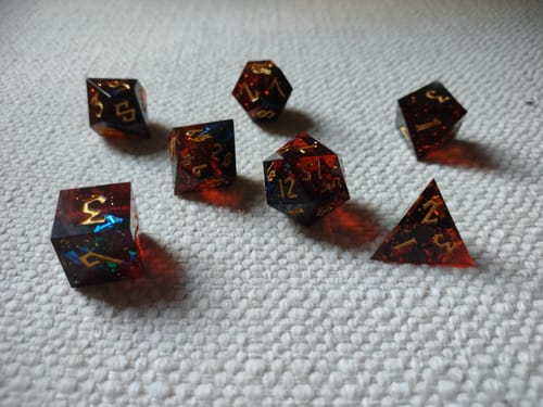 Customer photo review of Hellish Rebuke Sharp-Edged Resin Dice Set