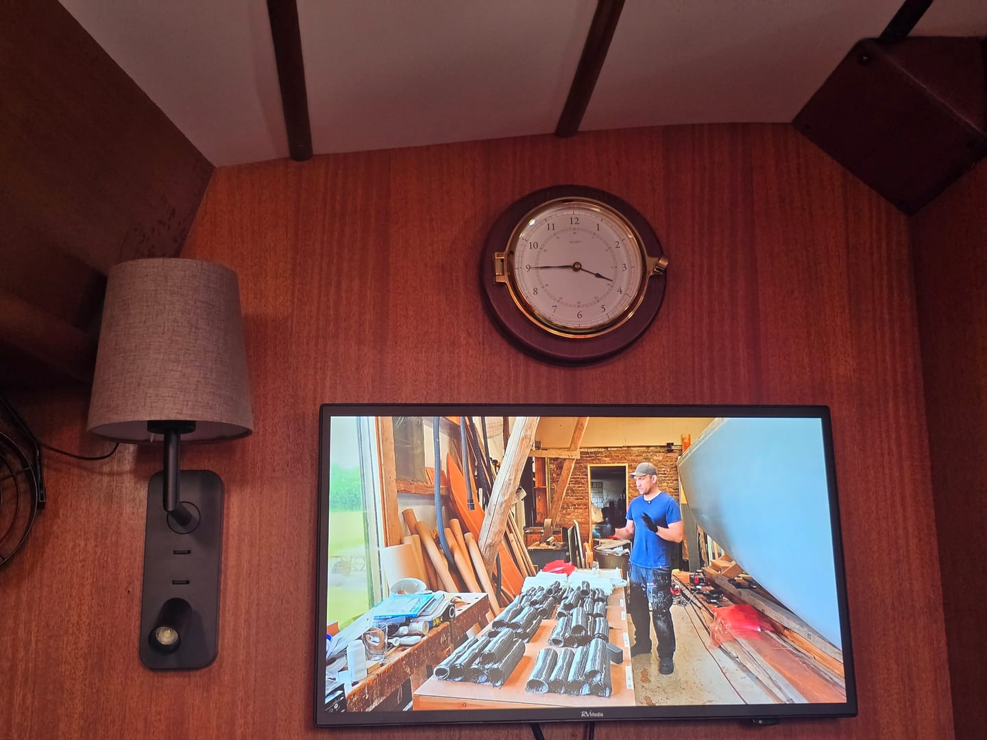 Customer photo review of Large 200mm Brass & Mahogany Clock – Nautical-Inspired Design