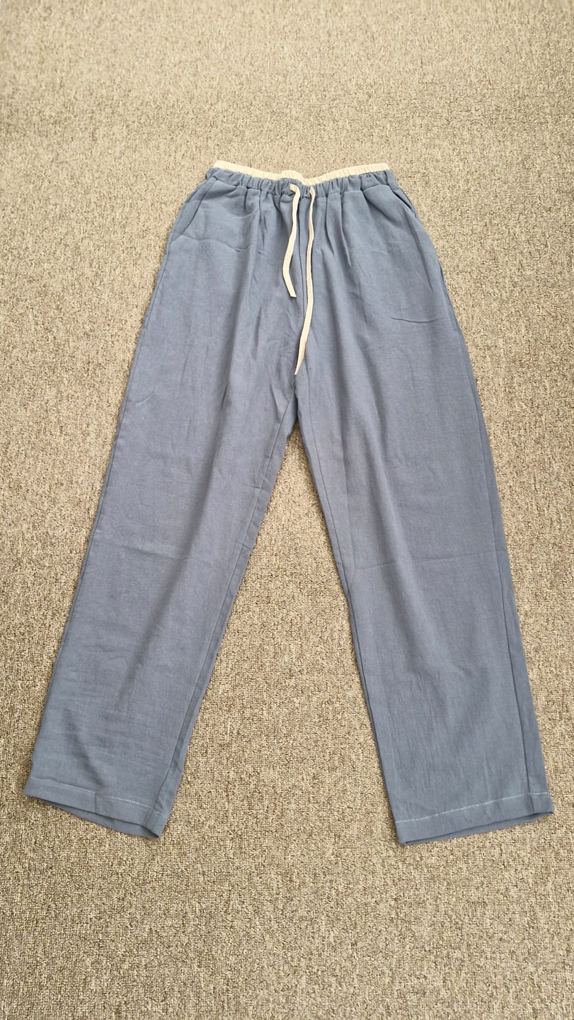 Customer photo review of Buddha Stones Casual Solid Color Cotton Linen Drawstring Women's Pants With Pockets