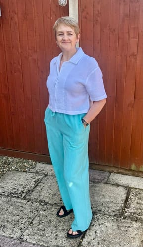 Customer photo review of Linen Look Suiting Fabric