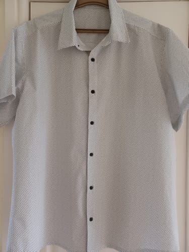 Customer photo review of Mini Dotted Flowers on White Cotton Shirting Fabric